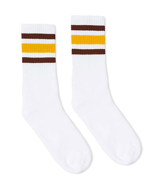 USA-Made Striped Crew Socks