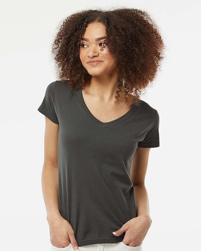 Women's Slim Fit Fine Jersey V-Neck T-Shirt