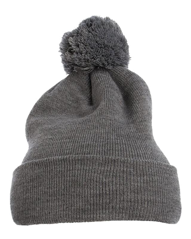 Pom-Pom Cuffed Knit Beanie