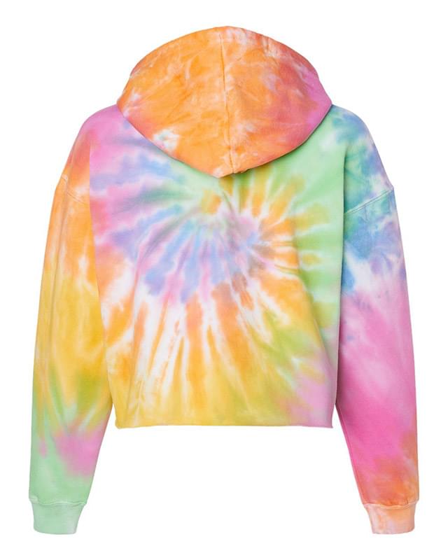 Women's Tie-Dyed Crop Hooded Sweatshirt