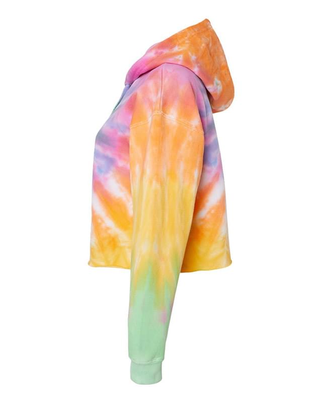 Women's Tie-Dyed Crop Hooded Sweatshirt