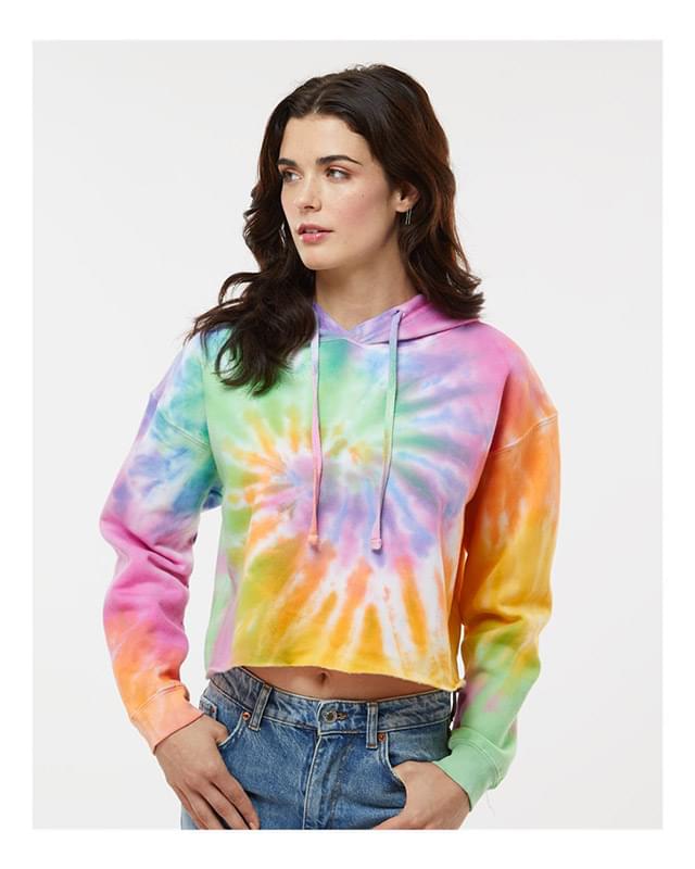 Women's Tie-Dyed Crop Hooded Sweatshirt