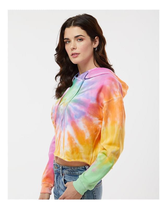 Women's Tie-Dyed Crop Hooded Sweatshirt