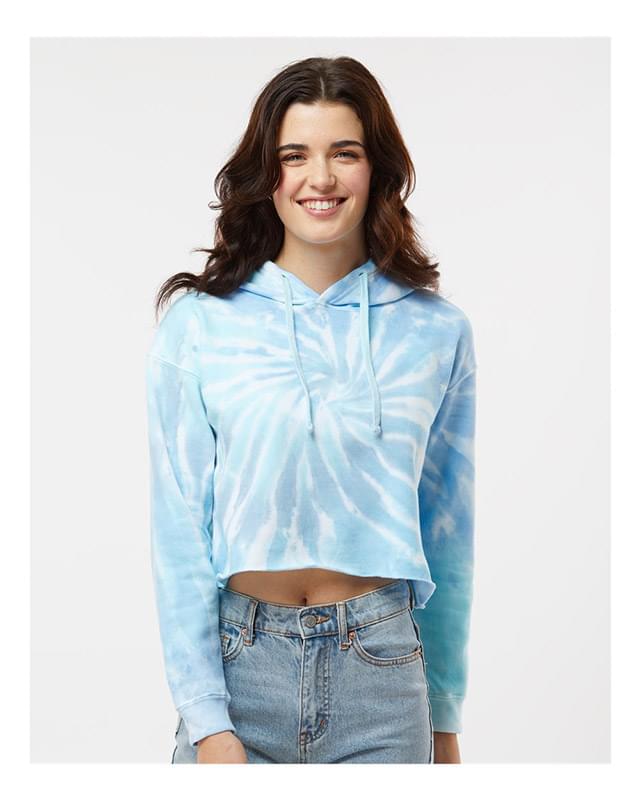 Women's Tie-Dyed Crop Hooded Sweatshirt