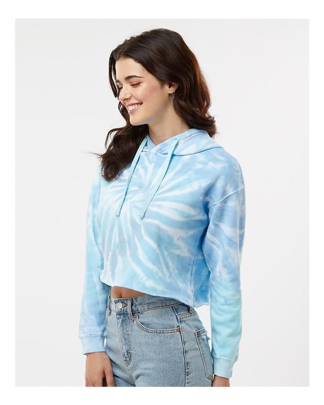 Women's Tie-Dyed Crop Hooded Sweatshirt