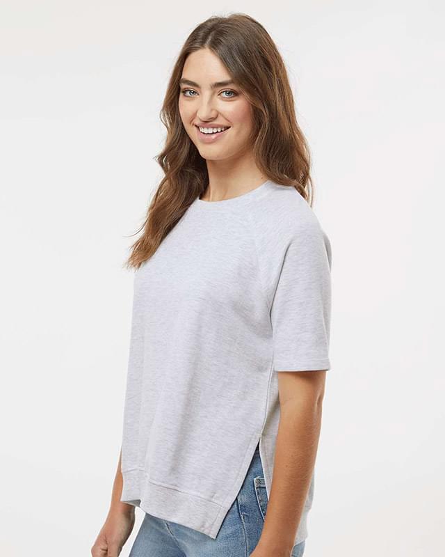 Women's French Terry Short Sleeve Crewneck Pullover