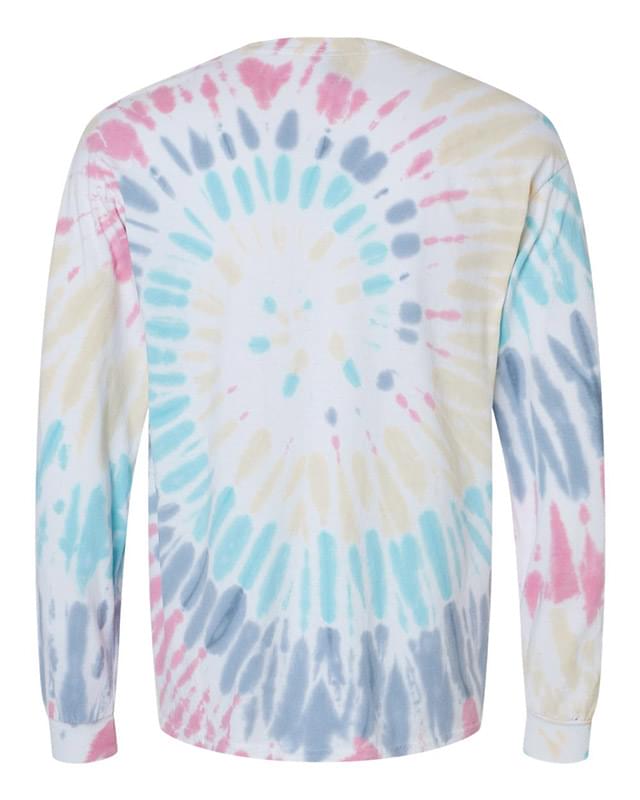 Multi-Color Spiral Tie-Dyed Long Sleeve T-Shirt