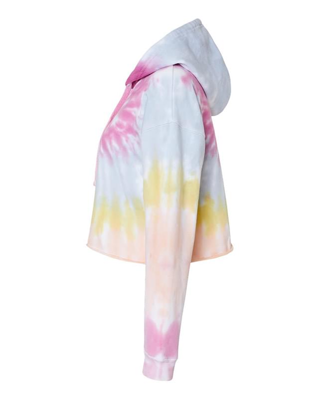 Women's Tie-Dyed Crop Hooded Sweatshirt