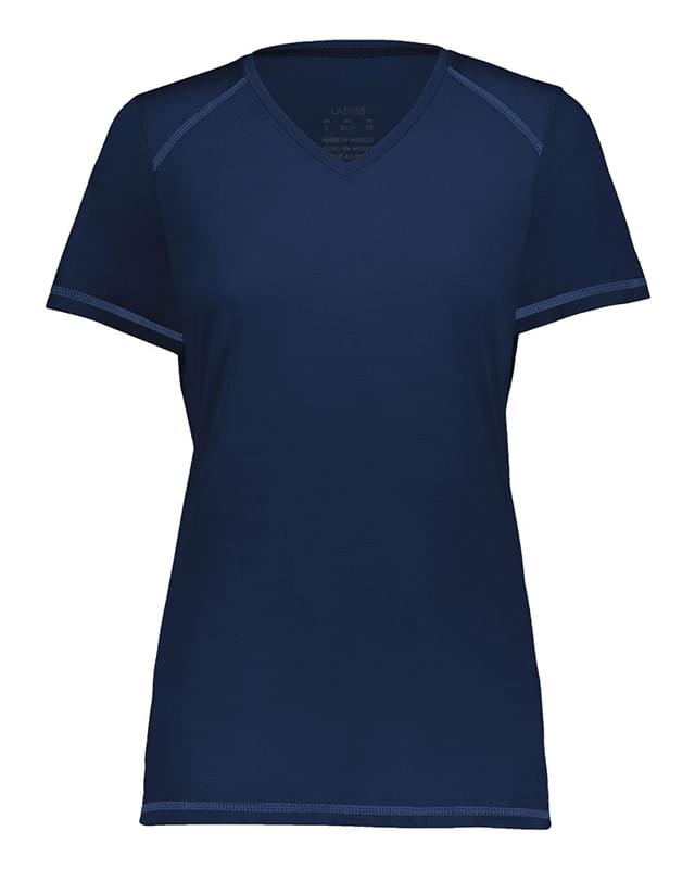 Women's Super Soft-Spun Poly V-Neck T-Shirt