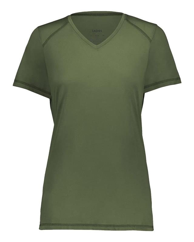 Women's Super Soft-Spun Poly V-Neck T-Shirt