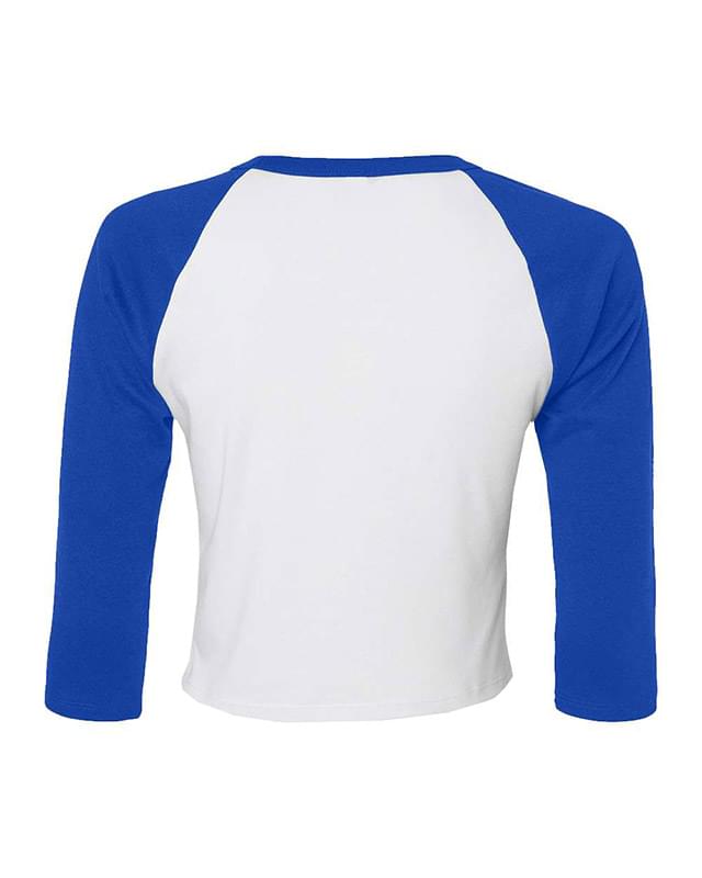 Women's Micro Rib 3/4 Raglan Sleeve Baby Tee