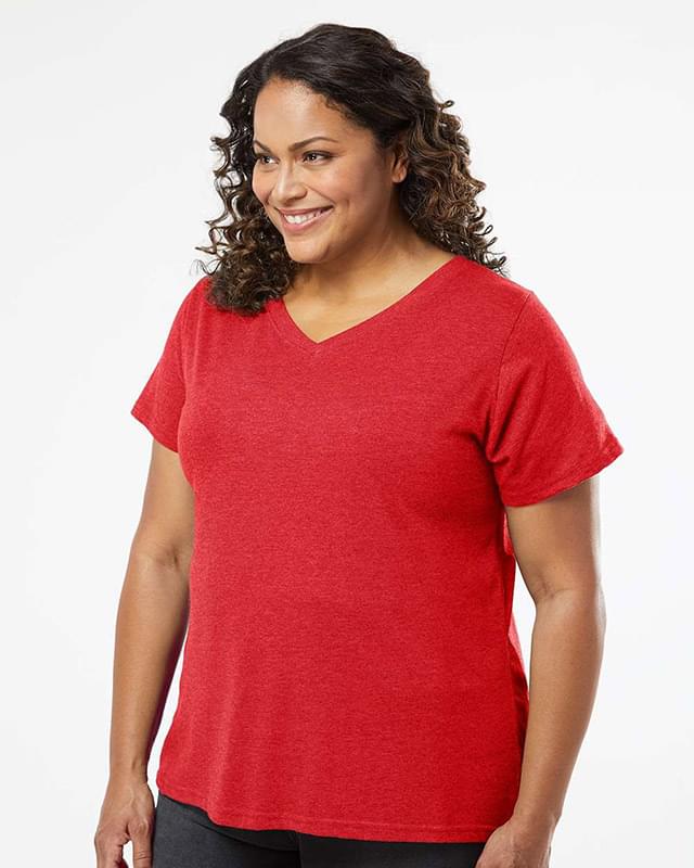 Curvy Collection Women's Fine Jersey V-Neck Tee