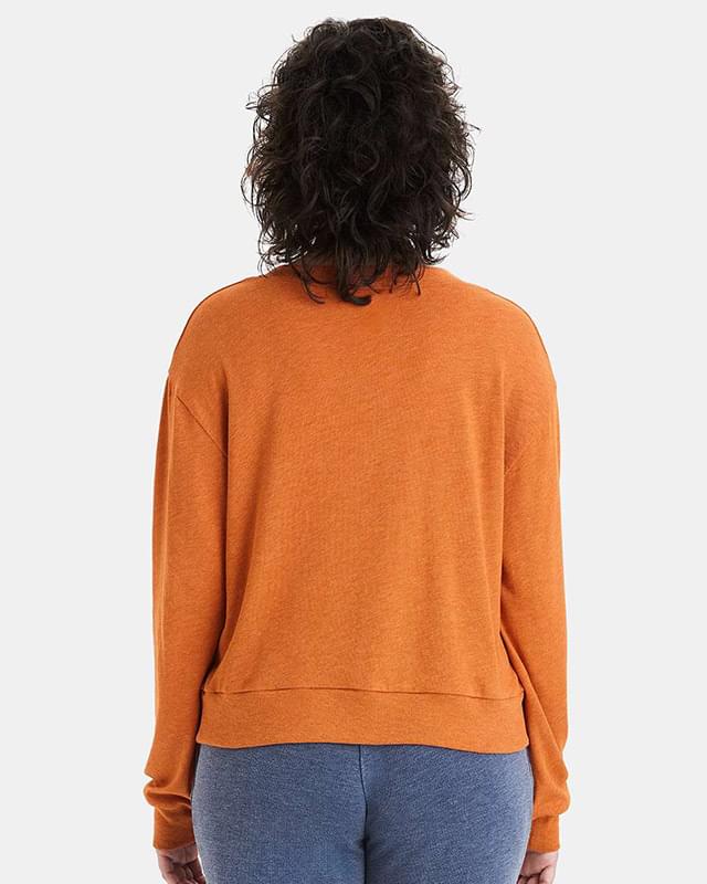 Women's Vintage Jersey Slouchy V-Neck Pullover