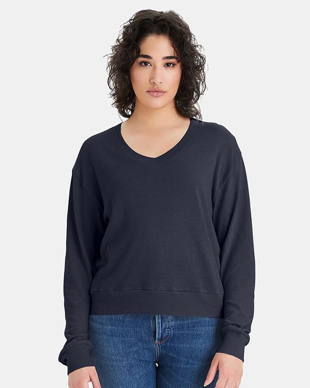 Women's Vintage Jersey Slouchy V-Neck Pullover