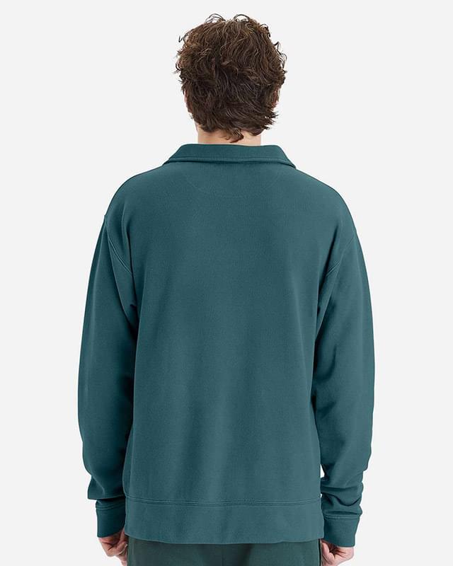 Garment-Dyed Polo Collar Sweatshirt Garment-Dyed Polo Collar Sweatshirt