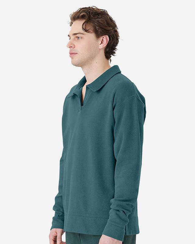 Garment-Dyed Polo Collar Sweatshirt Garment-Dyed Polo Collar Sweatshirt