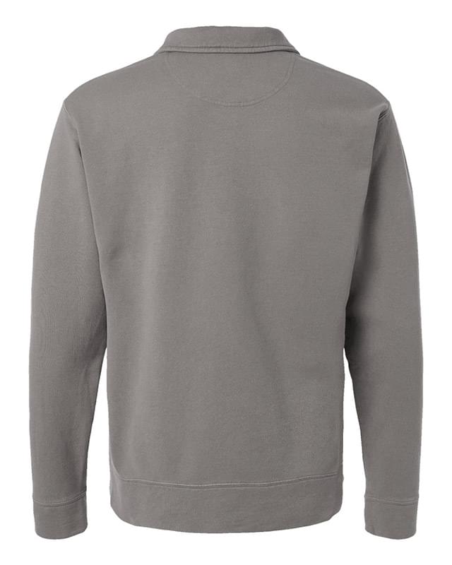 Garment-Dyed Polo Collar Sweatshirt