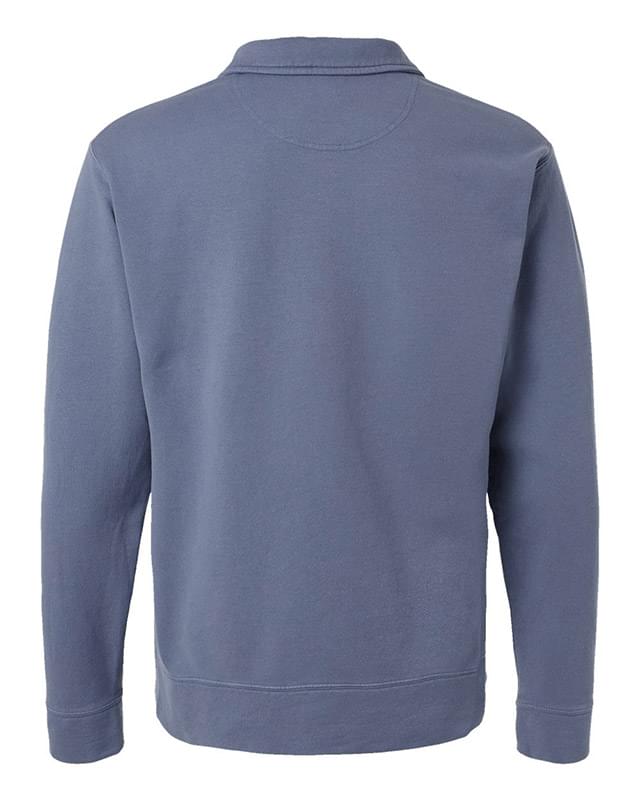 Garment-Dyed Polo Collar Sweatshirt