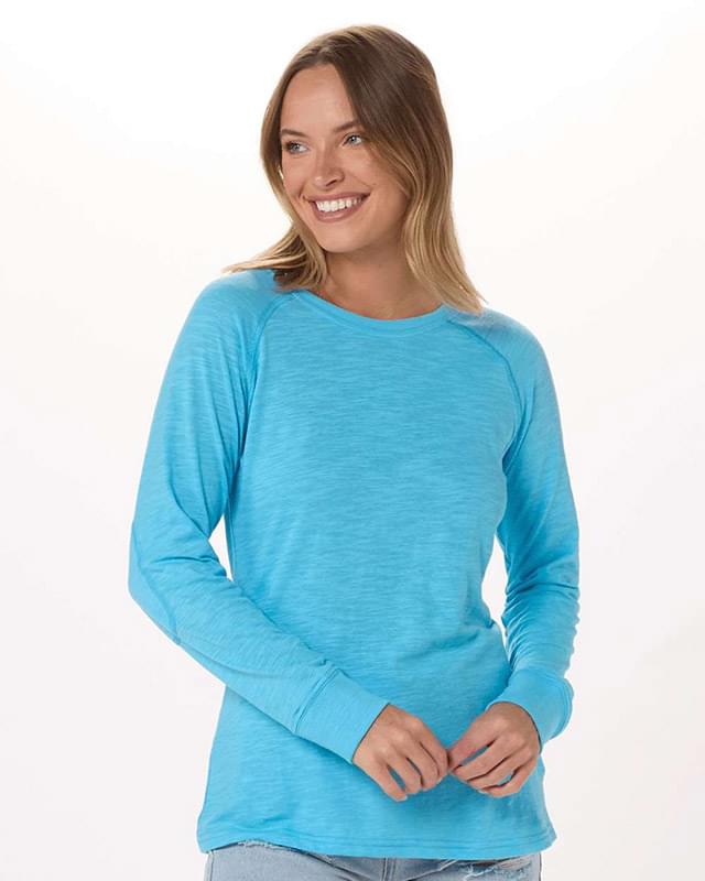 Women's Solid Preppy Patch Long Sleeve T-Shirt