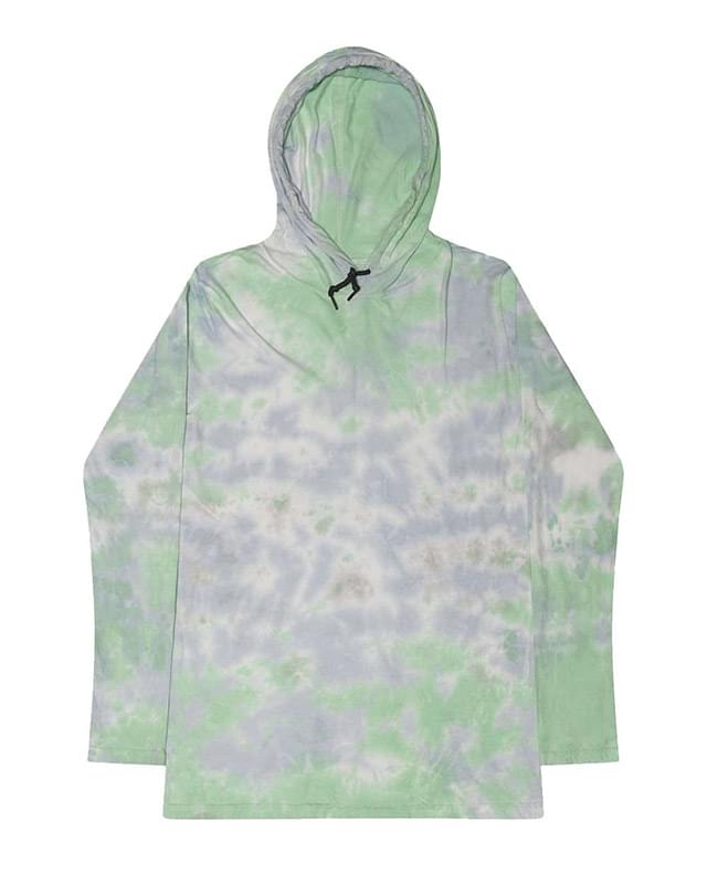 Tie-Dyed Hooded Long Sleeve T-Shirt