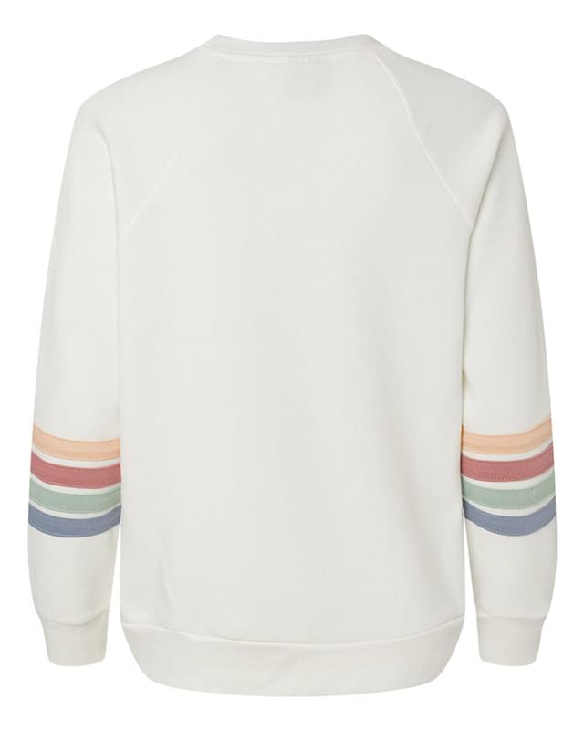 Women's Striped Sleeves Crewneck Sweatshirt