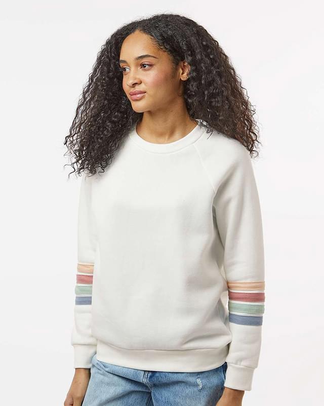 Women's Striped Sleeves Crewneck Sweatshirt