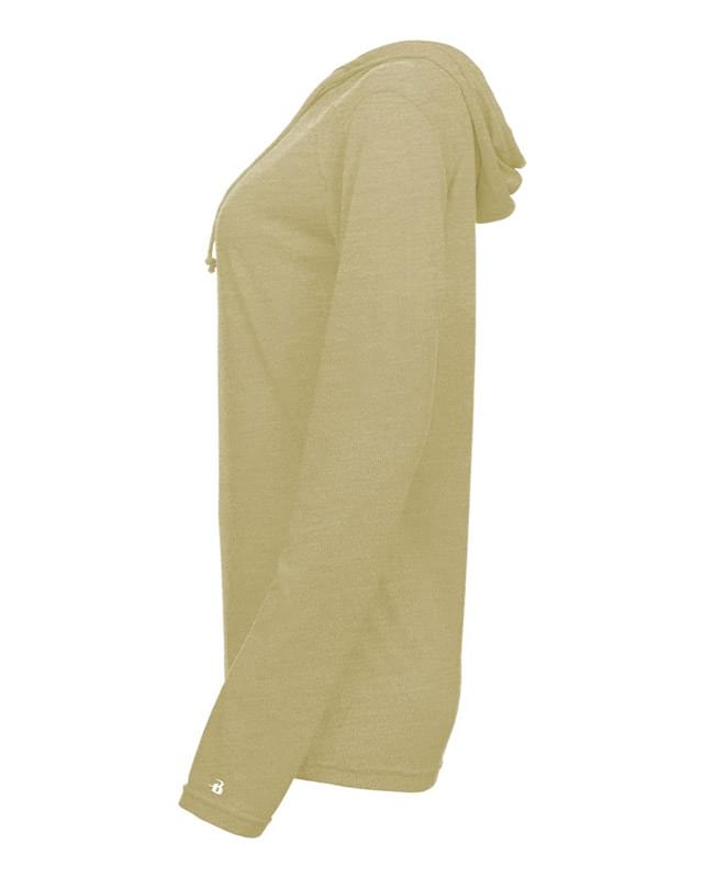 Women's Tri-Blend Surplice Long Sleeve Hooded T-Shirt