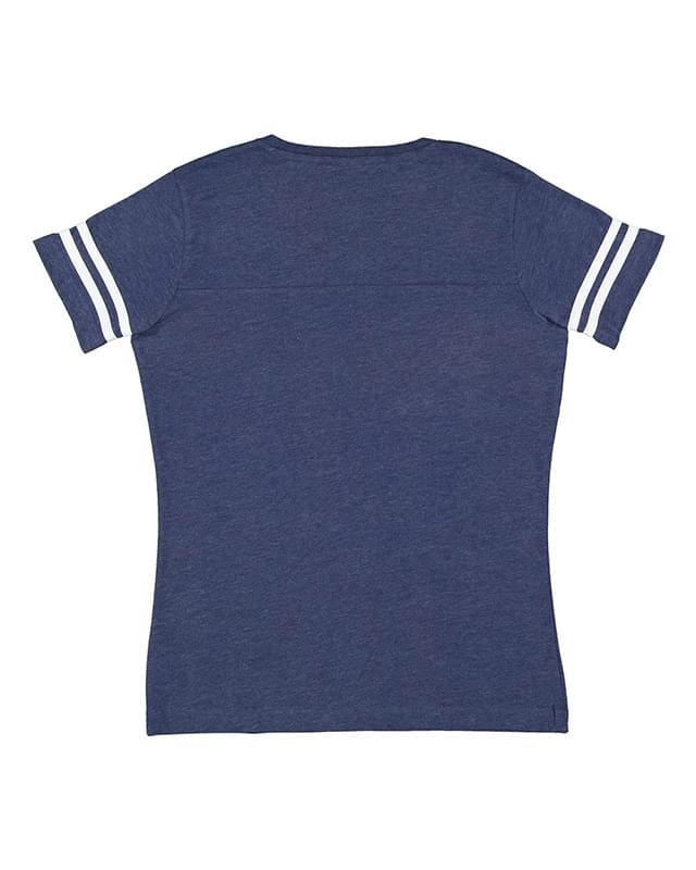 Women's Football V-Neck Fine Jersey Tee