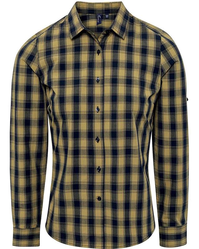 Women's Mulligan Check Long Sleeve Cotton Dress Shirt