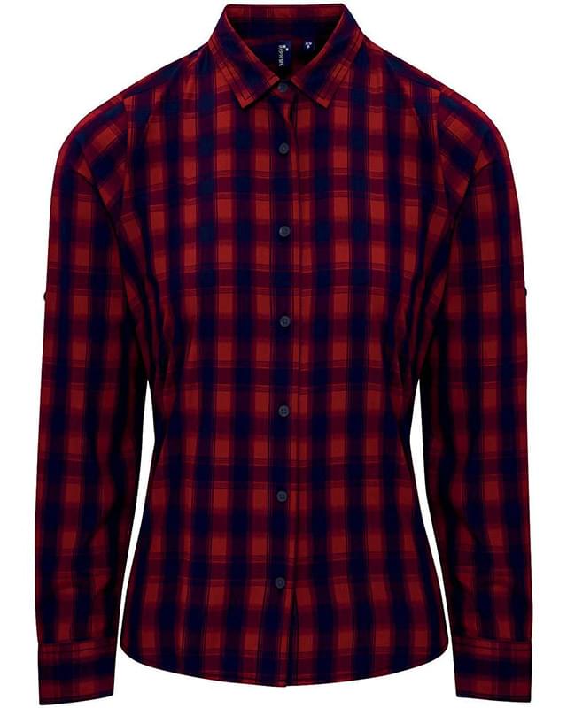 Women's Mulligan Check Long Sleeve Cotton Dress Shirt