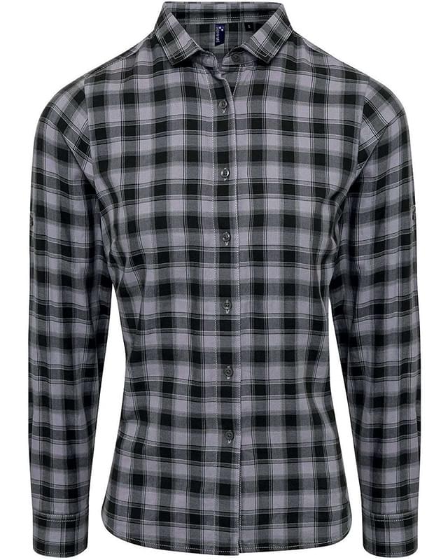 Women's Mulligan Check Long Sleeve Cotton Dress Shirt