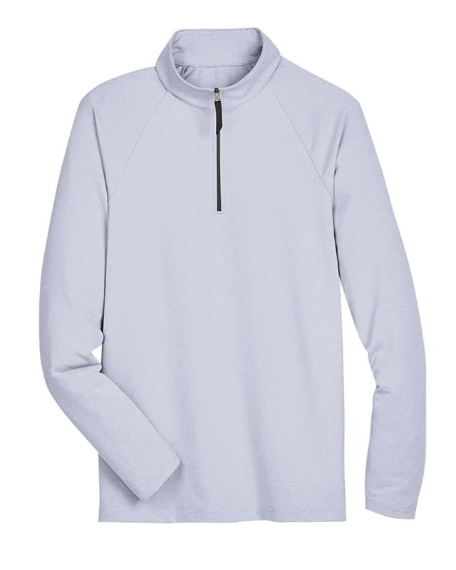 CrownLux Performance® Clubhouse Micro-Stripe Quarter-Zip Pullover