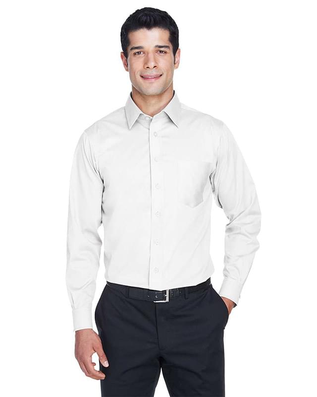 Crown Collection® Solid Stretch Twill Woven Dress Shirt