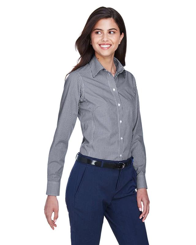 Women's Crown Collection® Gingham Check Woven Dress Shirt