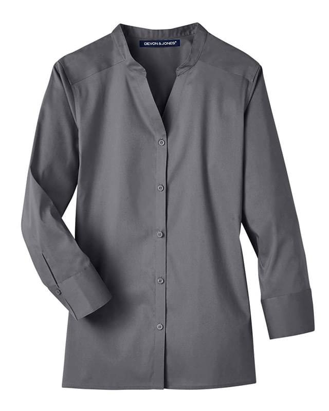 Women's Crown Collection® Stretch Broadcloth Three-Quarter Sleeve Blouse