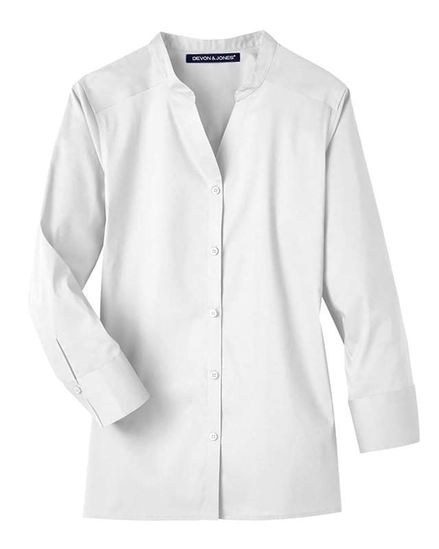 Women's Crown Collection® Stretch Broadcloth Three-Quarter Sleeve Blouse