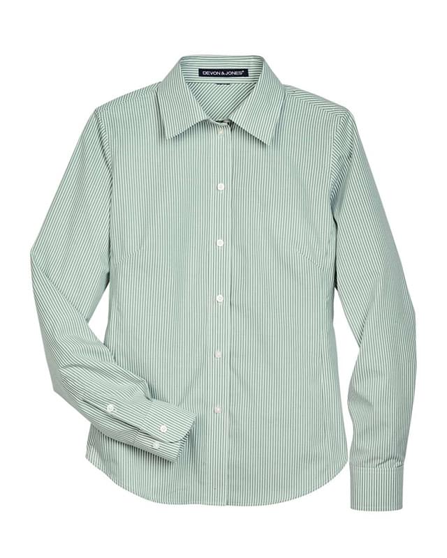 Women's Crown Collection® Banker Stripe Woven Dress Shirt