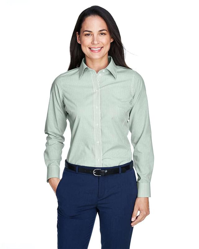 Women's Crown Collection® Banker Stripe Woven Dress Shirt
