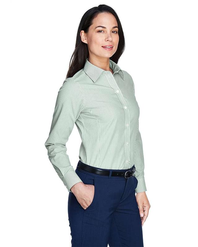 Women's Crown Collection® Banker Stripe Woven Dress Shirt