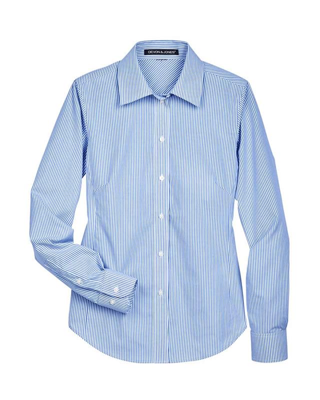Women's Crown Collection® Banker Stripe Woven Dress Shirt
