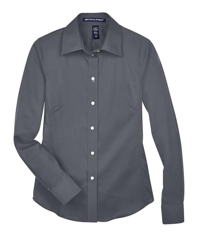 Women's Crown Collection® Solid Stretch Twill Woven Dress Shirt