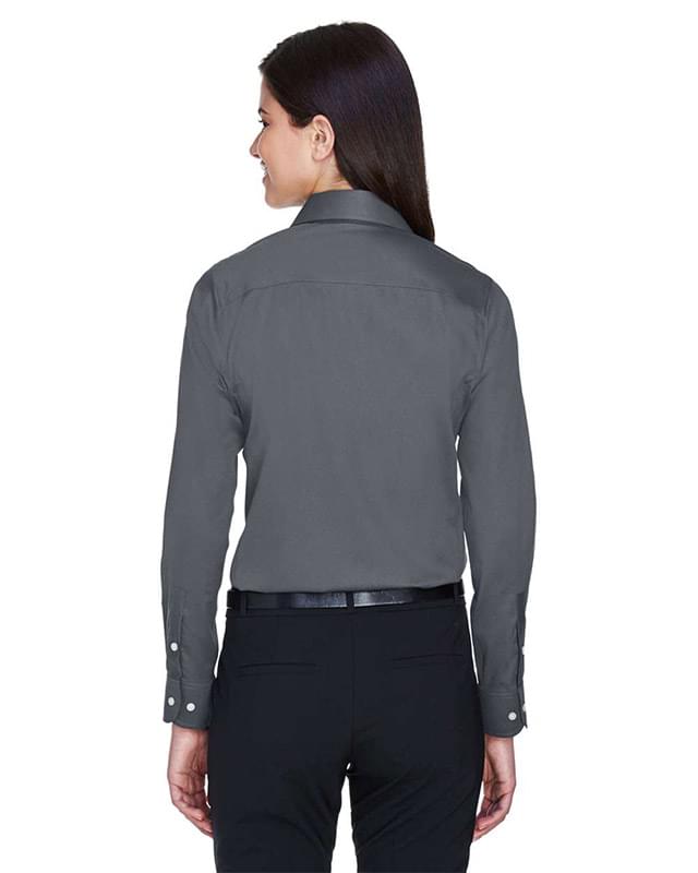 Women's Crown Collection® Solid Stretch Twill Woven Dress Shirt