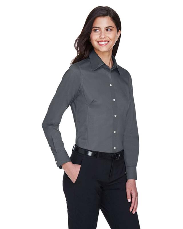 Women's Crown Collection® Solid Stretch Twill Woven Dress Shirt