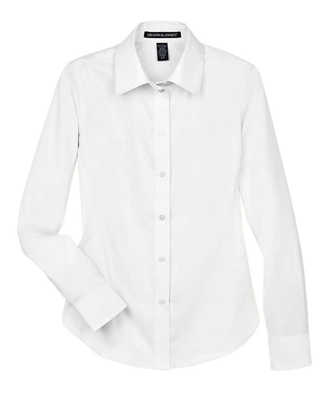 Women's Crown Collection® Solid Stretch Twill Woven Dress Shirt
