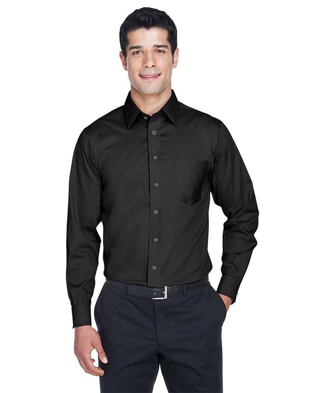 Crown Collection® Tall Solid Stretch Twill Woven Dress Shirt Crown Collection® Tall Solid Stretch Twill Woven Dress Shirt
