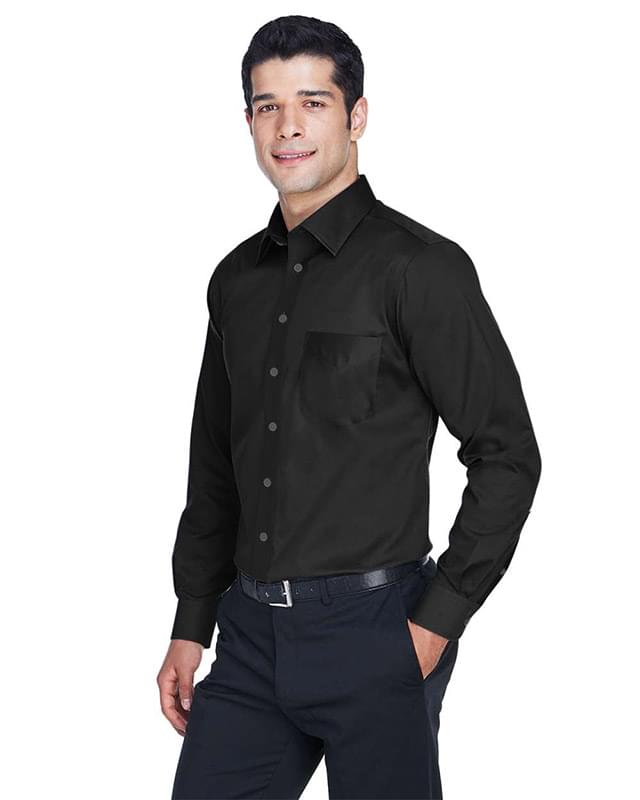 Crown Collection® Tall Solid Stretch Twill Woven Dress Shirt Crown Collection® Tall Solid Stretch Twill Woven Dress Shirt