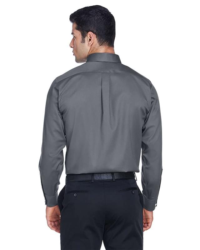 Crown Collection® Tall Solid Stretch Twill Woven Dress Shirt Crown Collection® Tall Solid Stretch Twill Woven Dress Shirt