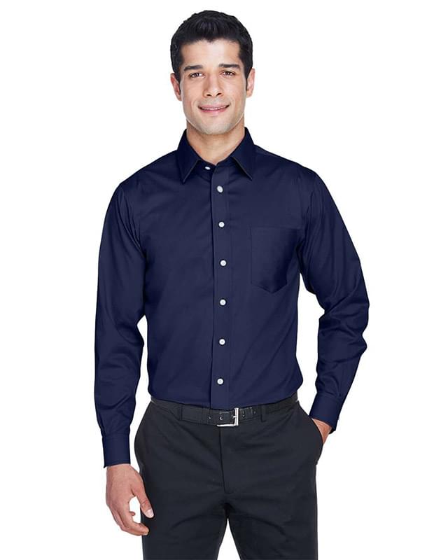 Crown Collection® Tall Solid Stretch Twill Woven Dress Shirt Crown Collection® Tall Solid Stretch Twill Woven Dress Shirt