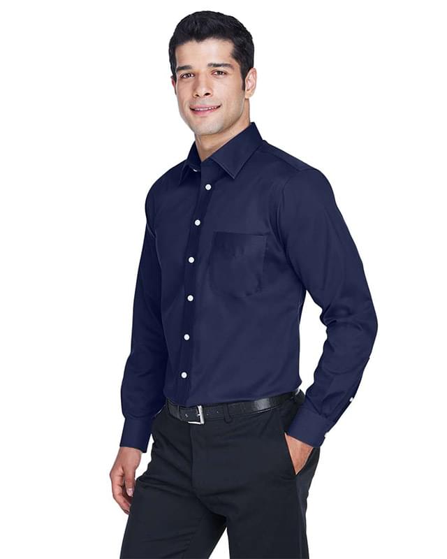 Crown Collection® Tall Solid Stretch Twill Woven Dress Shirt Crown Collection® Tall Solid Stretch Twill Woven Dress Shirt