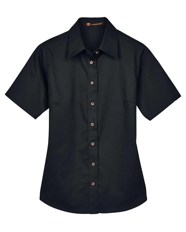 Women's Easy Blend™ Short Sleeve Twill Dress Shirt with Stain-Release